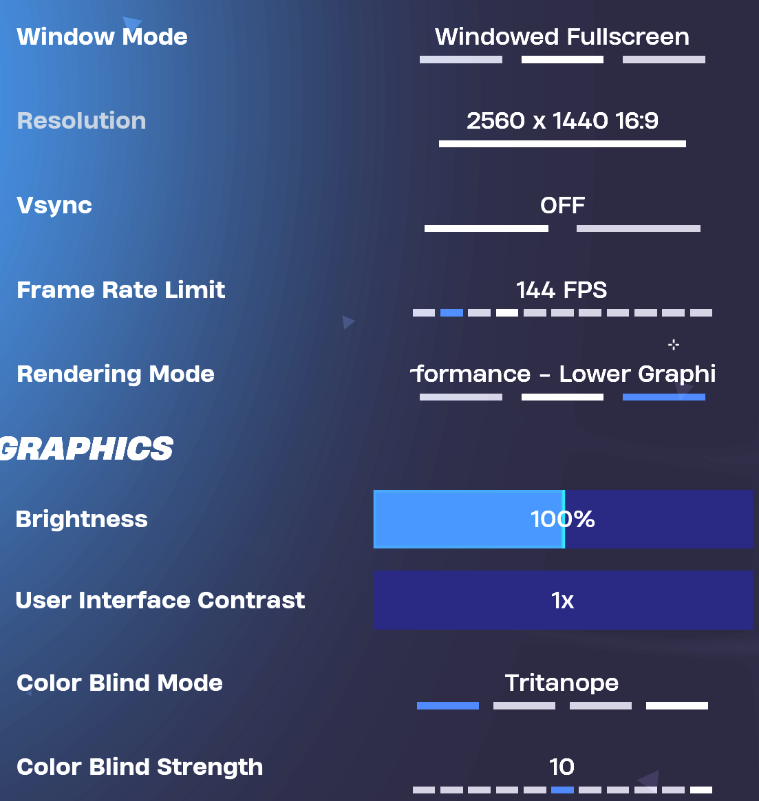 Grafik Settings Screenshot