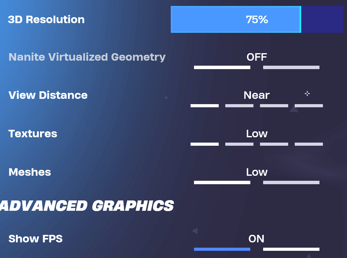 Grafik Settings Screenshot